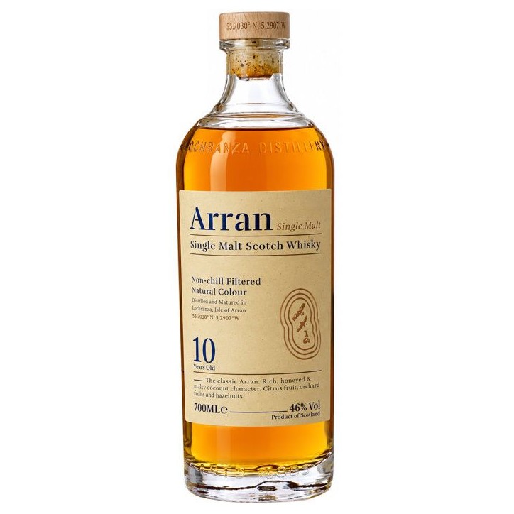ARRAN 10 ans Whisky Single Malt Ecosse/Highlands avec étui - 46% Alcool - 70 cl