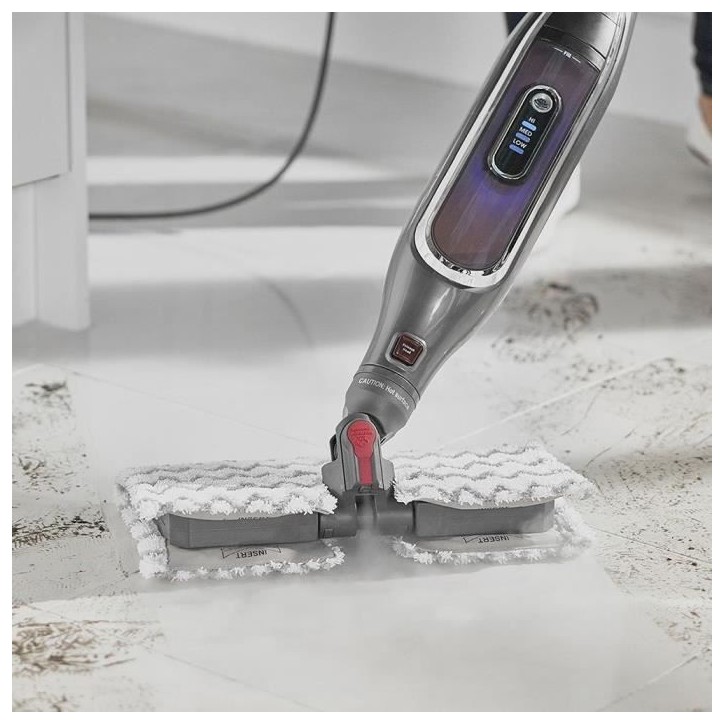 Balai vapeur SHARK S6003EU - Mode Steam Blast - Lingettes lavables - Réservoir 350ml - 1200W - Gris/Bordeaux Balai vapeur SHARK S6003EU - Mode Steam Blast - Lingettes lavables - Réservoir 350ml - 1200W - Gris/Bordeaux