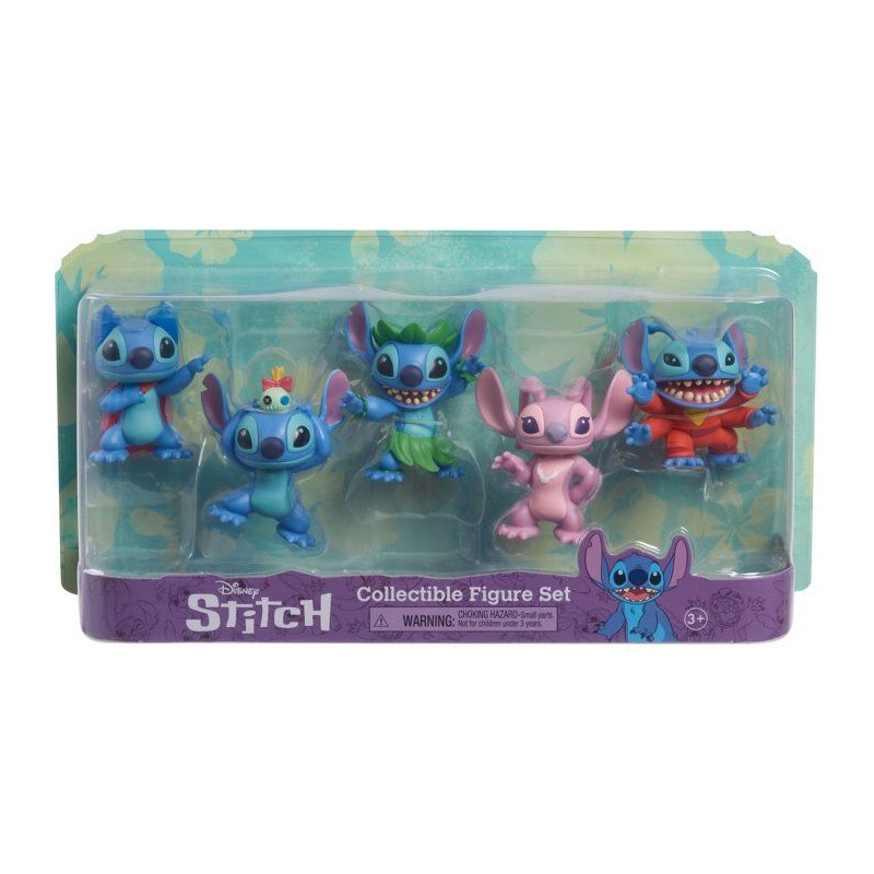 Coffret 5 figurines - DISNEY - Stitch - Non articulées - 6 cm - Dès
