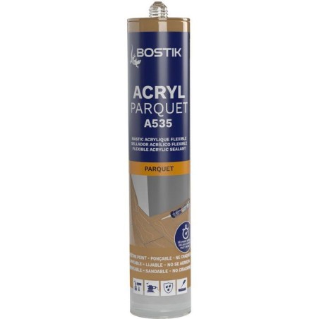 Mastic acrylique - BOSTIK - Joint Acryl Parquet - Compatible tous vern