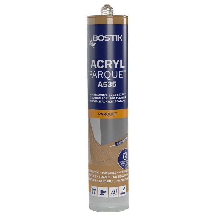 Mastic acrylique - BOSTIK - Joint Acryl Parquet - Compatible tous vernis - Chêne foncé - 300 ml Mastic acrylique - BOSTIK - Joint Acryl Parquet - Compatible tous vernis - Chêne foncé - 300 ml