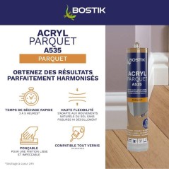 Mastic acrylique - BOSTIK - Joint Acryl Parquet - Compatible tous vern