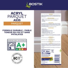 Mastic acrylique - BOSTIK - Joint Acryl Parquet - Compatible tous vern