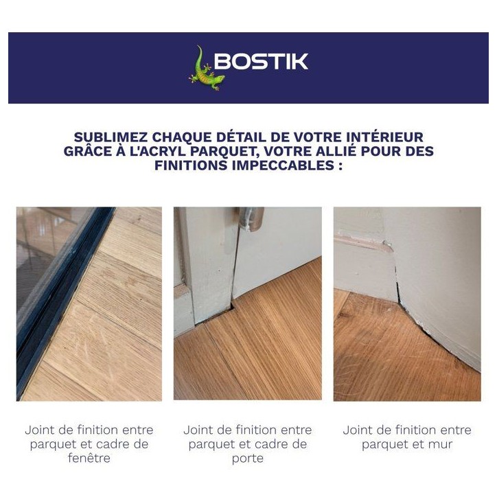 Mastic acrylique - BOSTIK - Joint Acryl Parquet - Compatible tous vernis - Chêne foncé - 300 ml Mastic acrylique - BOSTIK - Joint Acryl Parquet - Compatible tous vernis - Chêne foncé - 300 ml