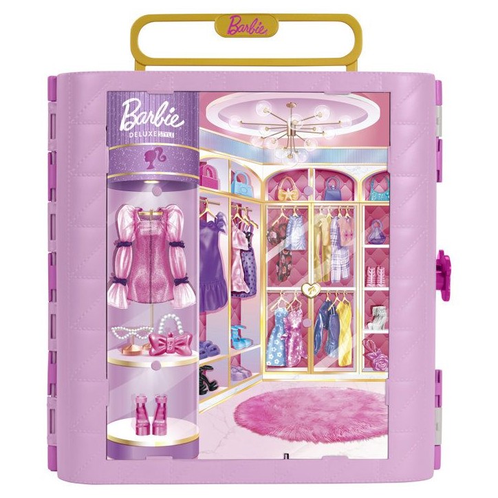 Coffret accessoires - Barbie - Dressing Deluxe Style avec coiffeuse et anneau lumineux - Dès 3 ans Coffret accessoires - Barbie - Dressing Deluxe Style avec coiffeuse et anneau lumineux - Dès 3 ans