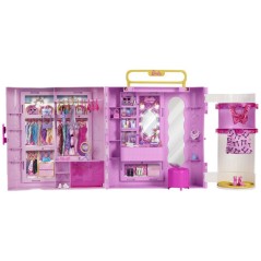 Coffret accessoires - Barbie - Dressing Deluxe Style avec coiffeuse et anneau lumineux - Dès 3 ans