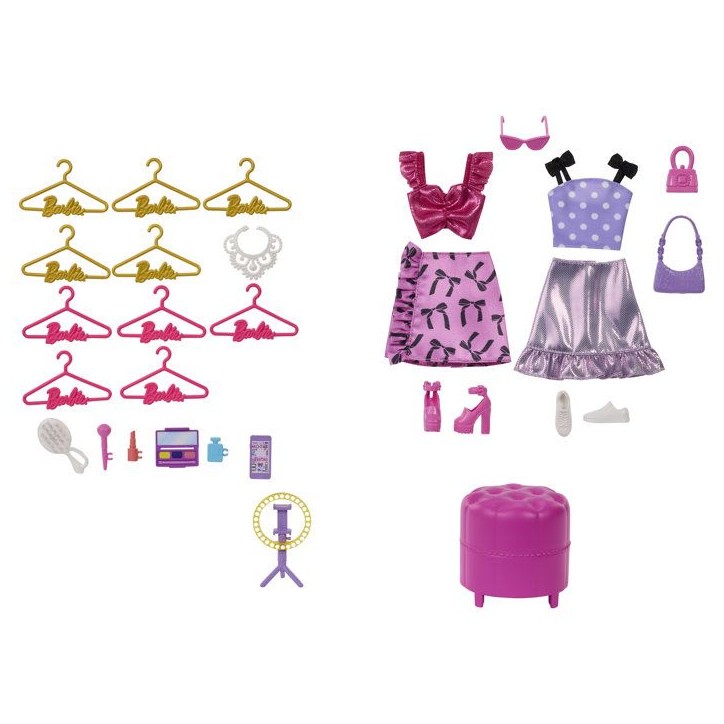 Coffret accessoires - Barbie - Dressing Deluxe Style avec coiffeuse et anneau lumineux - Dès 3 ans Coffret accessoires - Barbie - Dressing Deluxe Style avec coiffeuse et anneau lumineux - Dès 3 ans