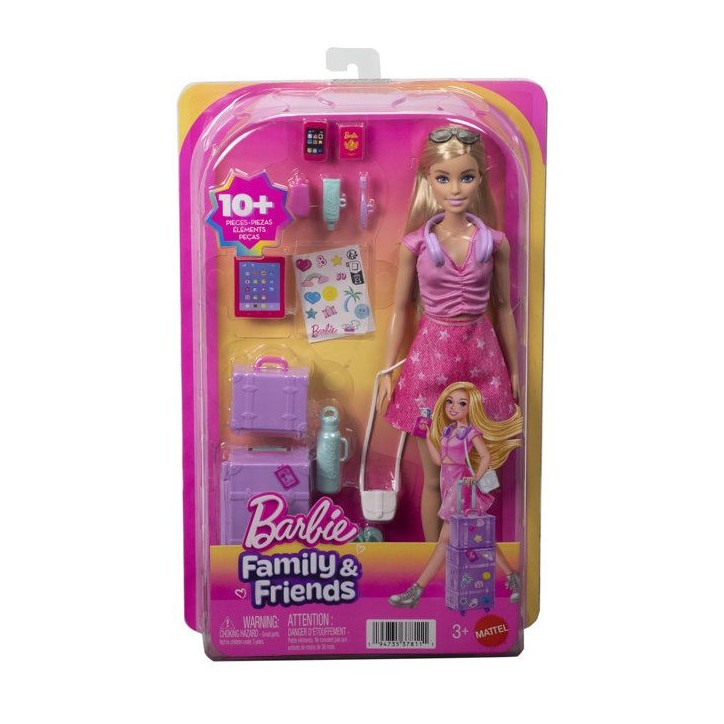 Poupée mannequin - Barbie - Malibu Aventures Sans Limites avec bagages de voyage - Dès 3 ans
