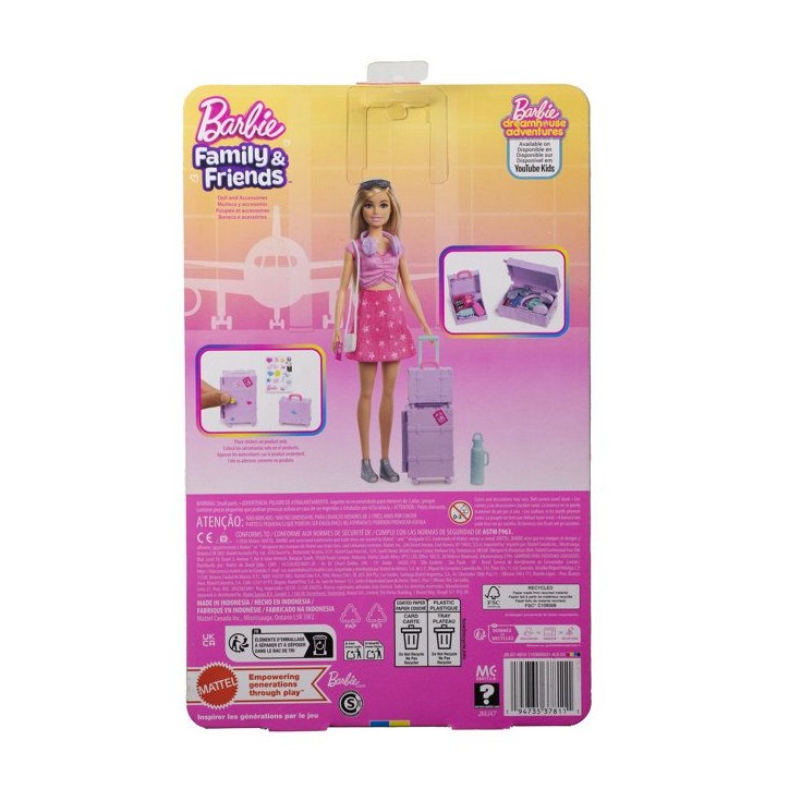 Poupée mannequin - Barbie - Malibu Aventures Sans Limites avec bagages de voyage - Dès 3 ans