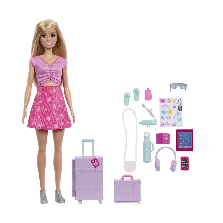 Poupée mannequin - Barbie - Malibu Aventures Sans Limites avec bagages de voyage - Dès 3 ans