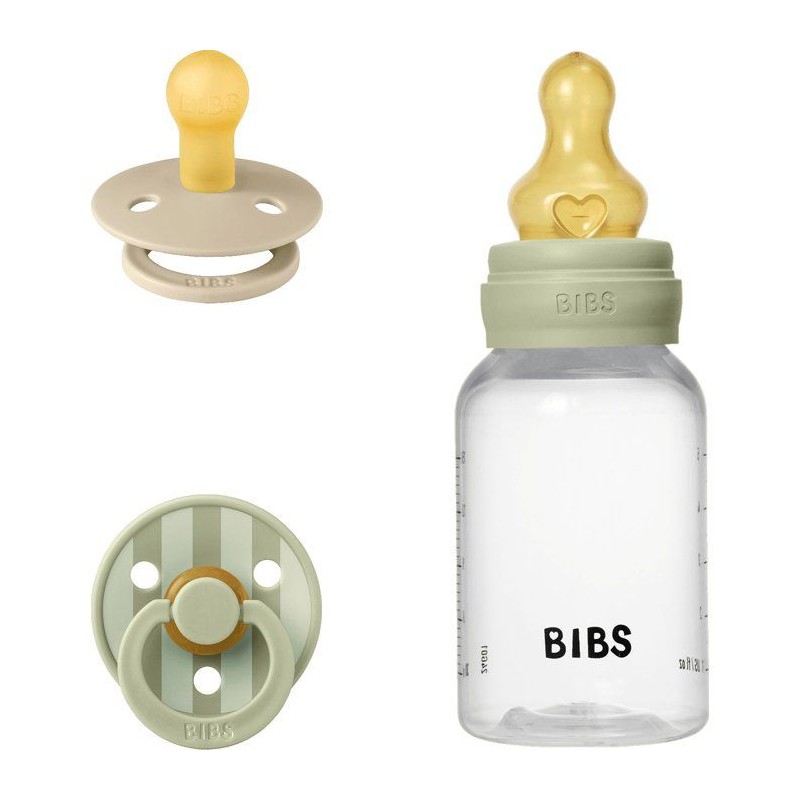 Coffret cadeau bébé - BIBS Baby Sprinkle - Embout rond - T1 - Sage