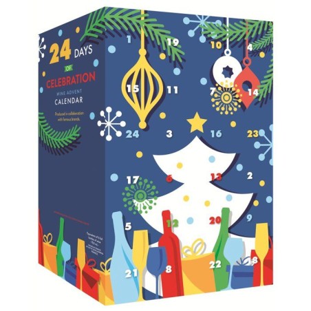 Calendrier de l'Avent Vin - 24 bouteilles de vin - 18,7 et 20 cl