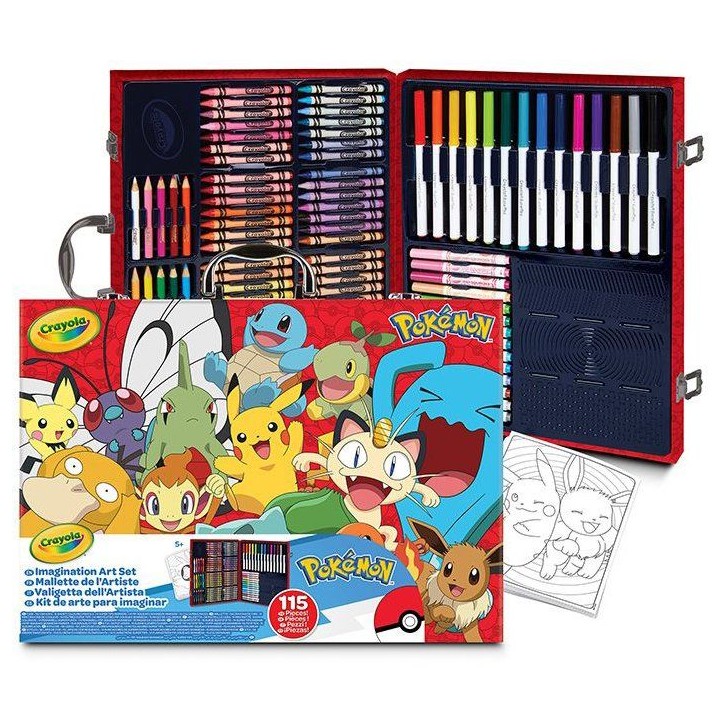 Mallette de coloriage - CRAYOLA - Inspiration Art Case Pokémon - 125 pièces - Rangement intégré Mallette de coloriage - CRAYOLA - Inspiration Art Case Pokémon - 125 pièces - Rangement intégré