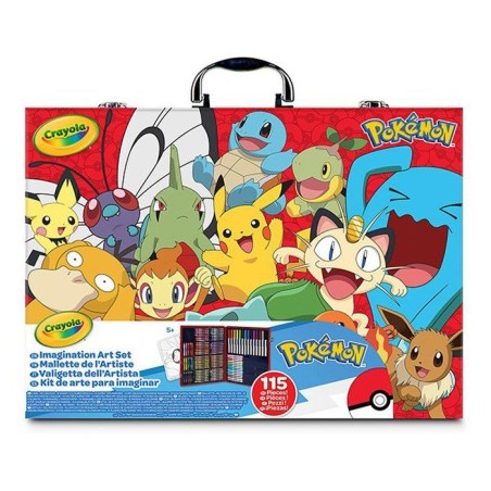 Mallette de coloriage - CRAYOLA - Inspiration Art Case Pokémon - 125 pièces - Rangement intégré