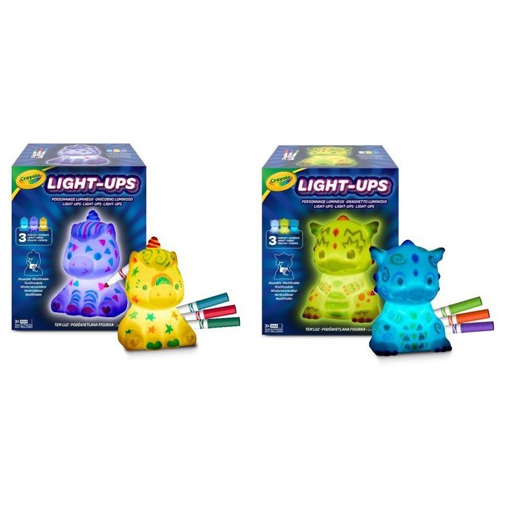 Activité lumineuse créative - CRAYOLA - Light-Ups Licorne/Dragon - Recolorable - Feutres Gel FX Activité lumineuse créative - CRAYOLA - Light-Ups Licorne/Dragon - Recolorable - Feutres Gel FX