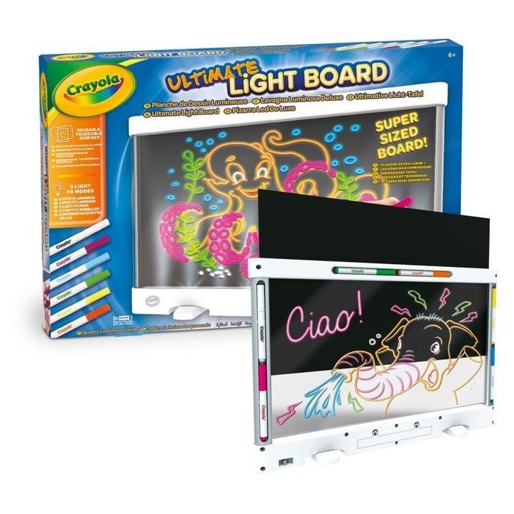 Table lumineuse à dessiner - CRAYOLA - Ultimate Light Board - LED intégrées - Feutres Gel FX Table lumineuse à dessiner - CRAYOLA - Ultimate Light Board - LED intégrées - Feutres Gel FX