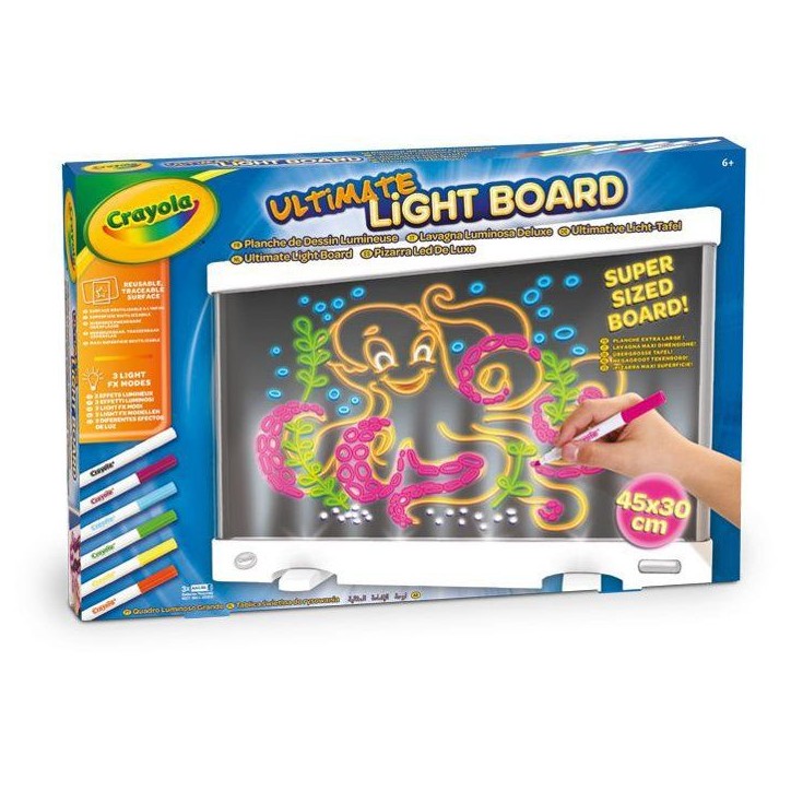 Table lumineuse à dessiner - CRAYOLA - Ultimate Light Board - LED intégrées - Feutres Gel FX Table lumineuse à dessiner - CRAYOLA - Ultimate Light Board - LED intégrées - Feutres Gel FX