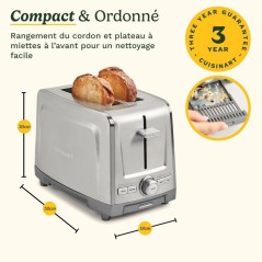Grille-pain - CUISINART - Core Collection - 2 tranches - Fentes extra
