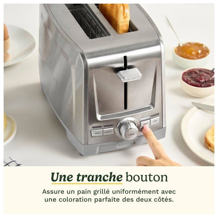 Grille-pain - CUISINART - Core Collection - 2 tranches - Fentes extra larges - Inox Grille-pain - CUISINART - Core Collection - 2 tranches - Fentes extra larges - Inox