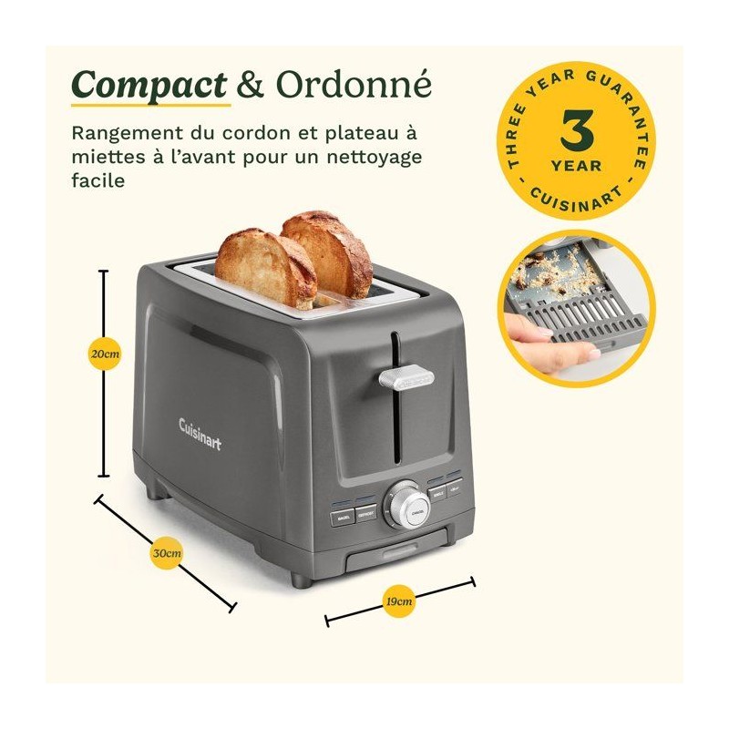 Grille-pain - CUISINART - Core Collection - 2 tranches - Fentes extra