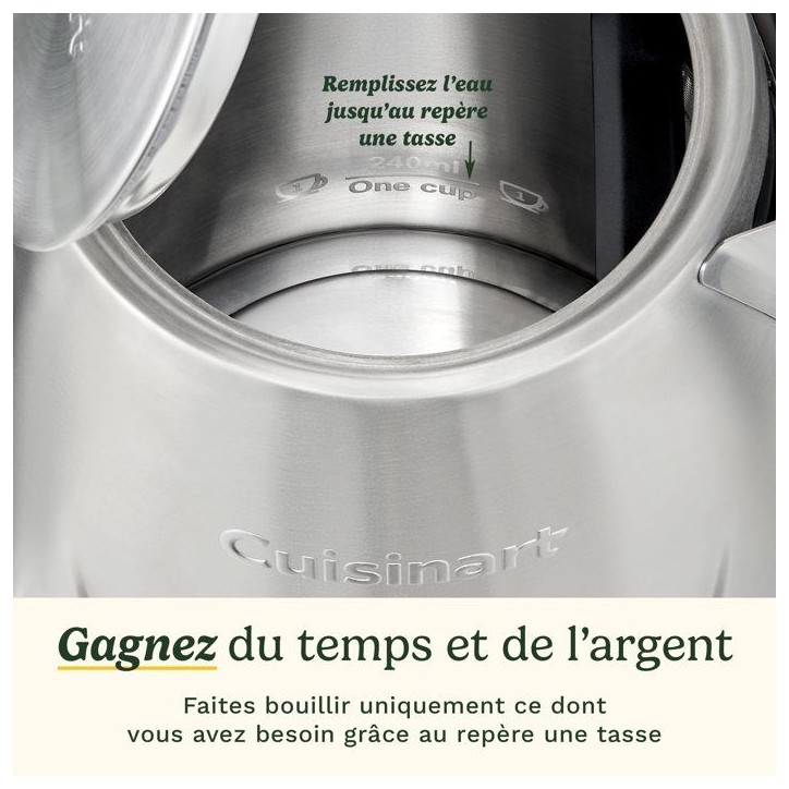 Bouilloire électrique - CUISINART - Core Collection - 1,7 L - Acier inoxydable - Double paroi Bouilloire électrique - CUISINART - Core Collection - 1,7 L - Acier inoxydable - Double paroi