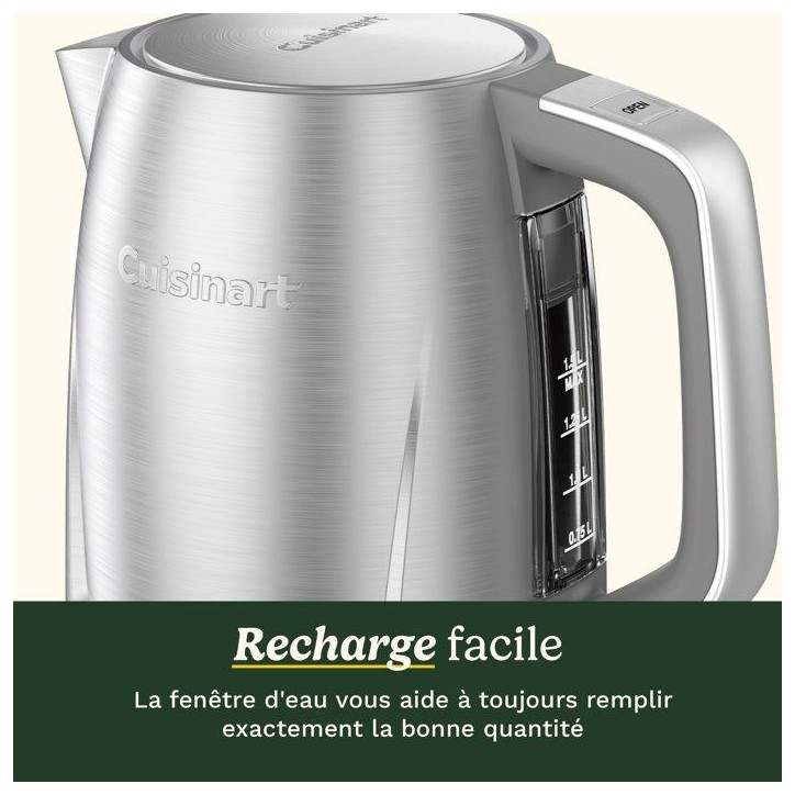 Bouilloire électrique - CUISINART - Core Collection - 1,7 L - Acier inoxydable - Double paroi Bouilloire électrique - CUISINART - Core Collection - 1,7 L - Acier inoxydable - Double paroi