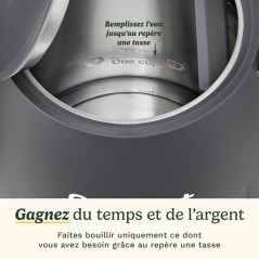 Bouilloire électrique - CUISINART - Core Collection - 1,5 L - Double paroi - Stone Grey