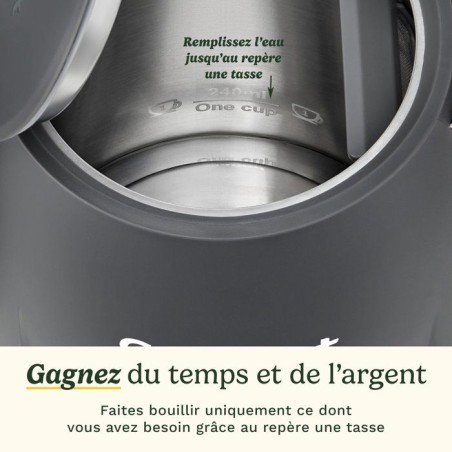 Bouilloire électrique - CUISINART - Core Collection - 1,5 L - Double paroi - Stone Grey