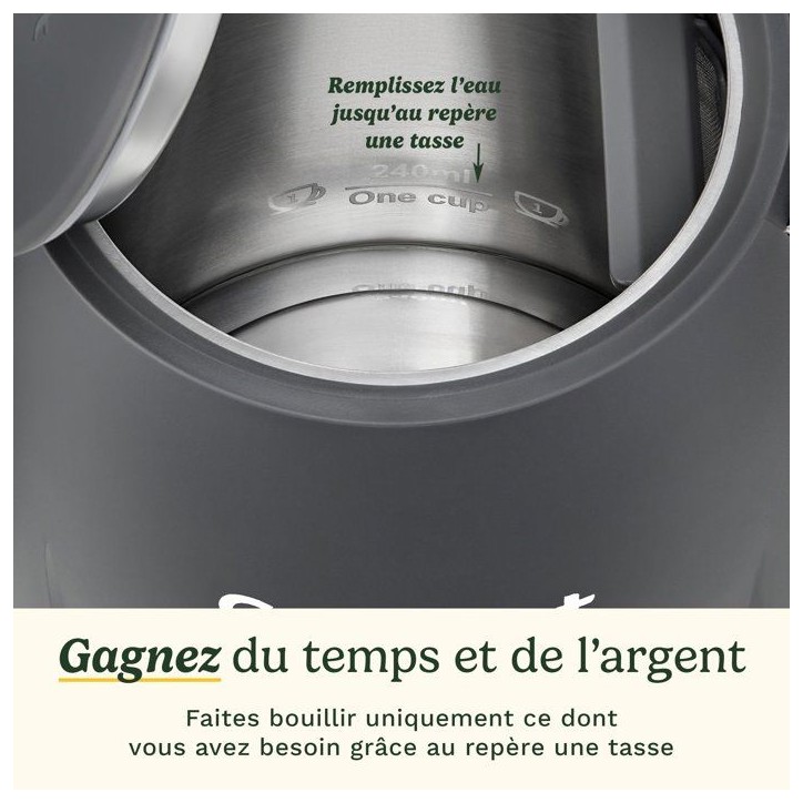 Bouilloire électrique - CUISINART - Core Collection - 1,5 L - Double paroi - Stone Grey Bouilloire électrique - CUISINART - Core Collection - 1,5 L - Double paroi - Stone Grey