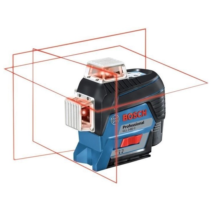 Niveau laser lignes Bosch Professional GLL 3-80 C - 0601063R00 - Noir et bleu - Sans fil - Portée 120 m Niveau laser lignes Bosch Professional GLL 3-80 C - 0601063R00 - Noir et bleu - Sans fil - Portée 120 m