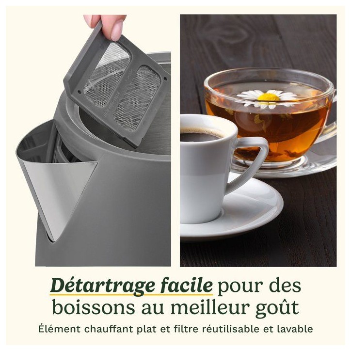 Bouilloire électrique - CUISINART - Core Collection - 1,5 L - Double paroi - Stone Grey Bouilloire électrique - CUISINART - Core Collection - 1,5 L - Double paroi - Stone Grey
