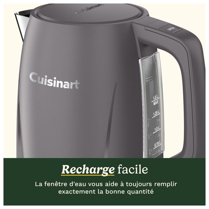 Bouilloire électrique - CUISINART - Core Collection - 1,5 L - Double paroi - Stone Grey Bouilloire électrique - CUISINART - Core Collection - 1,5 L - Double paroi - Stone Grey