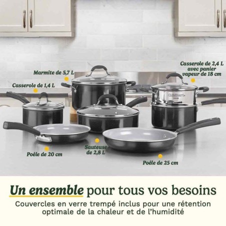 Batterie de cuisine antiadhésive - CUISINART - Ceramica XT - 11 pièc