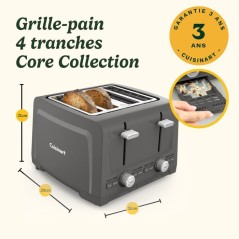 Grille-pain - CUISINART - Core Collection - 4 tranches - Fentes extra