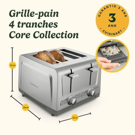 Grille-pain - CUISINART - Core Collection - 4 tranches - Acier inoxyda
