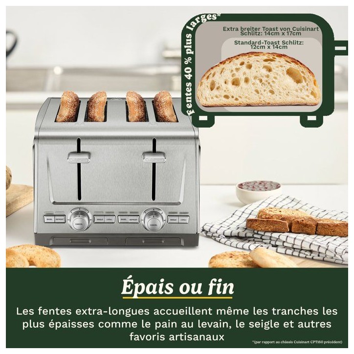 Grille-pain - CUISINART - Core Collection - 4 tranches - Acier inoxydable - QuickView™ Grille-pain - CUISINART - Core Collection - 4 tranches - Acier inoxydable - QuickView™