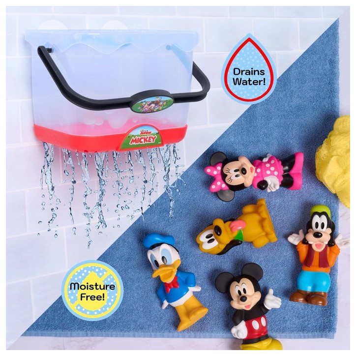 Jouets de bain - DISNEY Mickey Mouse - 5 figurines - Panier de rangement - 12 cm Jouets de bain - DISNEY Mickey Mouse - 5 figurines - Panier de rangement - 12 cm
