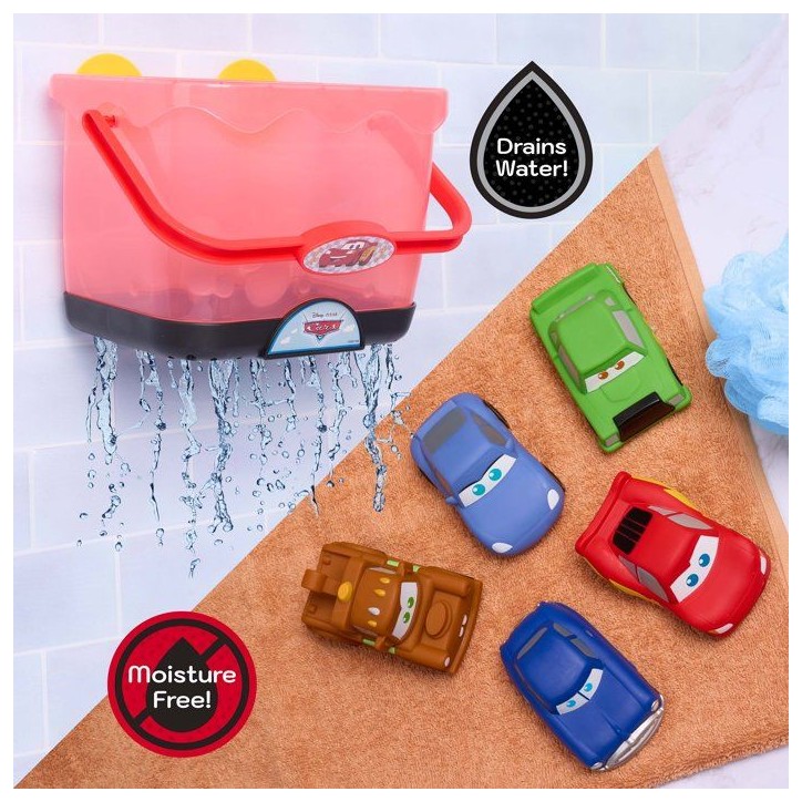 Jouets de bain - DISNEY Cars - Set de 5 figurines - Panier de rangement - 12 cm Jouets de bain - DISNEY Cars - Set de 5 figurines - Panier de rangement - 12 cm