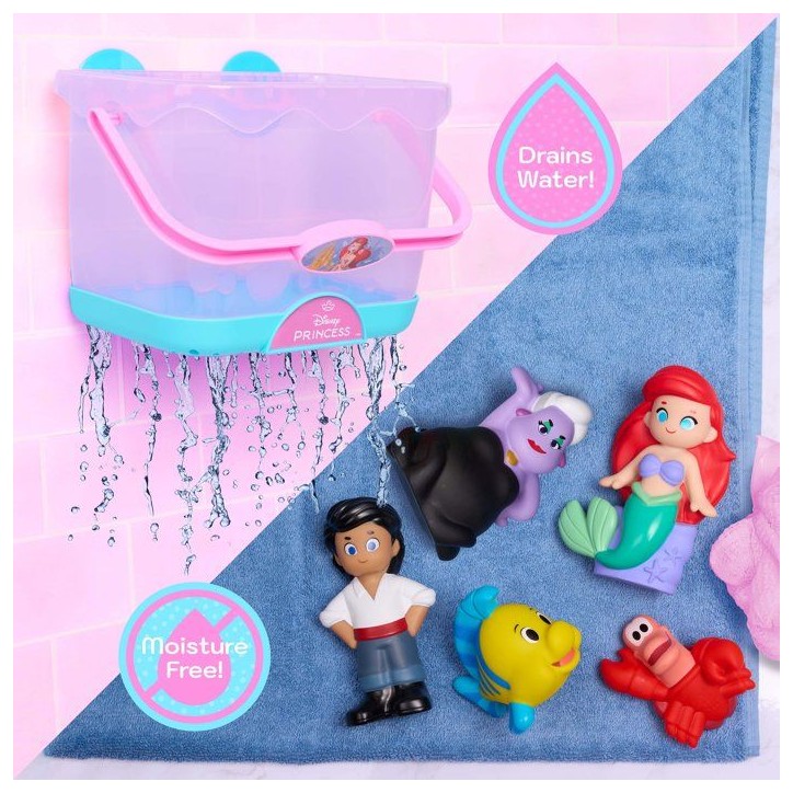 Jouets de bain - DISNEY Princess La Petite Sirène - 5 figurines - Panier de rangement