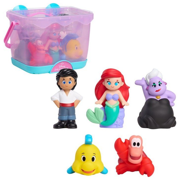 Jouets de bain - DISNEY Princess La Petite Sirène - 5 figurines - Panier de rangement
