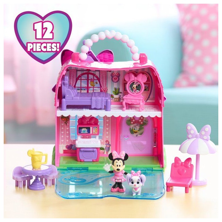 Maison de poupée transportable - DISNEY - Minnie Mini Manoir - 2 étages - Figurine incluse Maison de poupée transportable - DISNEY - Minnie Mini Manoir - 2 étages - Figurine incluse