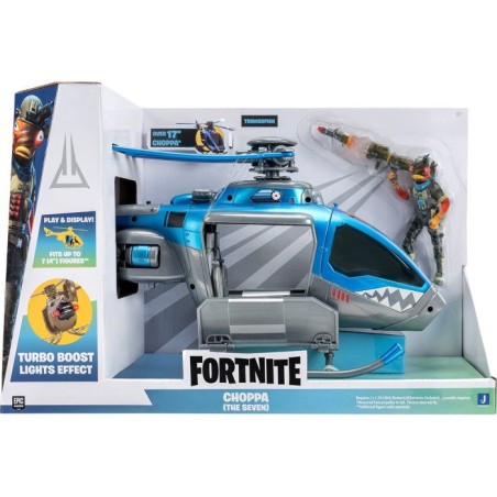 Véhicule The Choppa - FORTNITE - 50 cm - figurine Triggerfish incluse - lumières LED