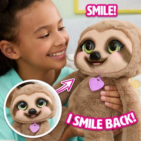 Peluche interactive paresseux - furReal Friends - Snuggles - Plus de 50 sons et réactions - Dès 3 ans