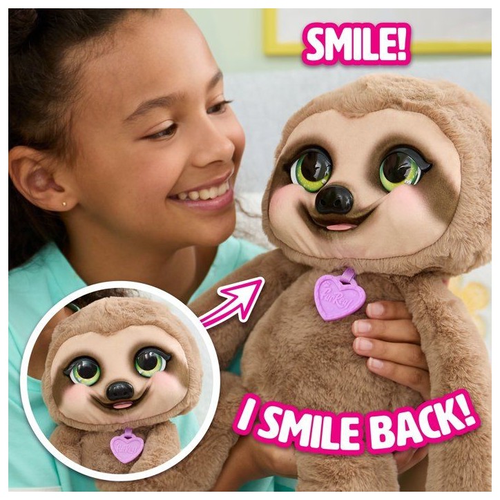 Peluche interactive paresseux - furReal Friends - Snuggles - Plus de 50 sons et réactions - Dès 3 ans