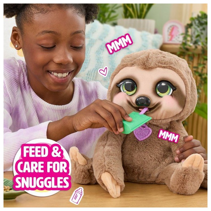 Peluche interactive paresseux - furReal Friends - Snuggles - Plus de 50 sons et réactions - Dès 3 ans