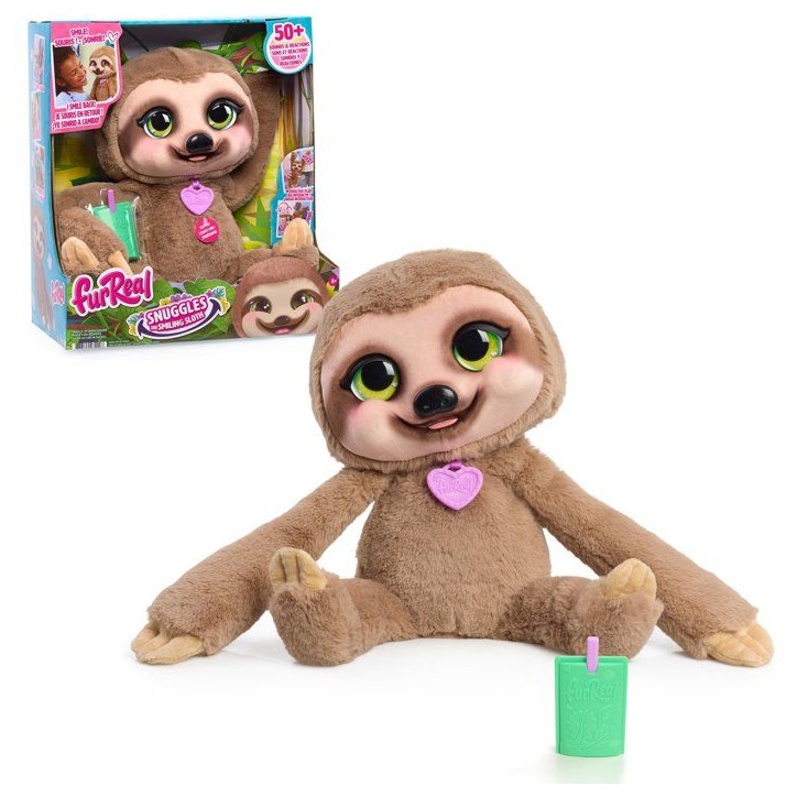 Peluche interactive paresseux - furReal Friends - Snuggles - Plus de 50 sons et réactions - Dès 3 ans