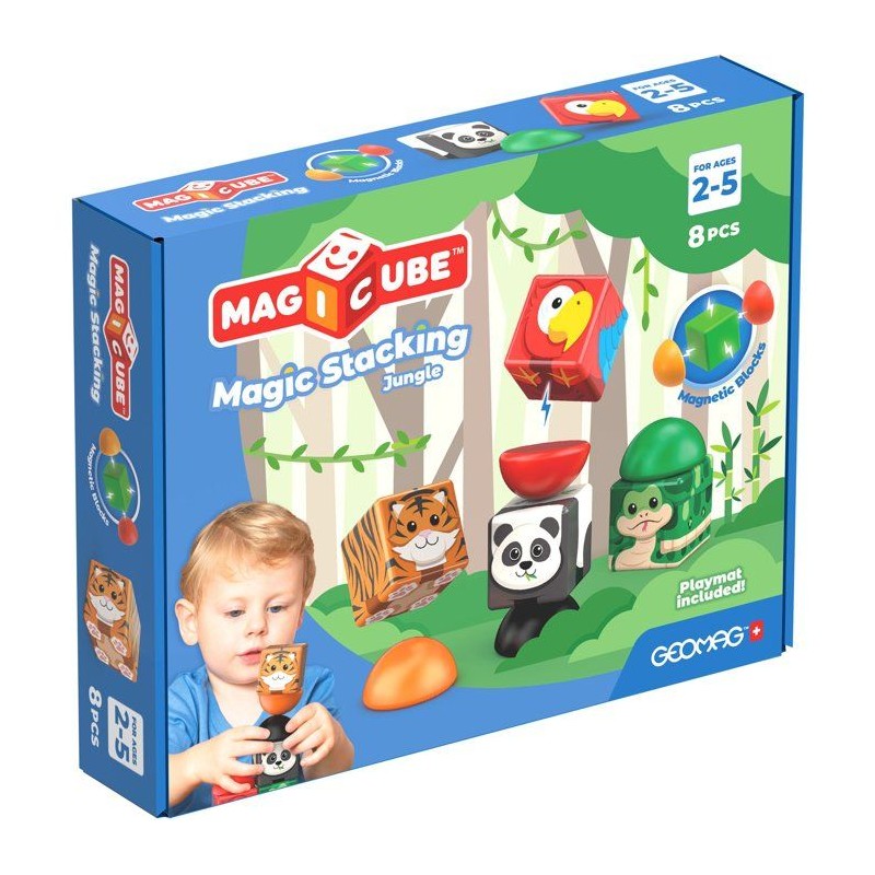 GEOMAG Magicube Blocks Stacking Jungle - Blocs magnétiques - plastiqu