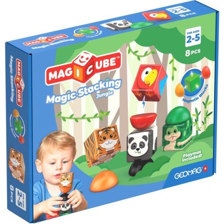 GEOMAG Magicube Blocks Stacking Jungle - Blocs magnétiques - plastiqu