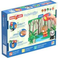 GEOMAG Magicube Blocks Stacking Jungle - Blocs magnétiques - plastique - 8 pièces - dès 1 an - cubes et tapis de jeu