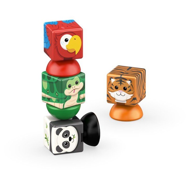GEOMAG Magicube Blocks Stacking Jungle - Blocs magnétiques - plastique - 8 pièces - dès 1 an - cubes et tapis de jeu